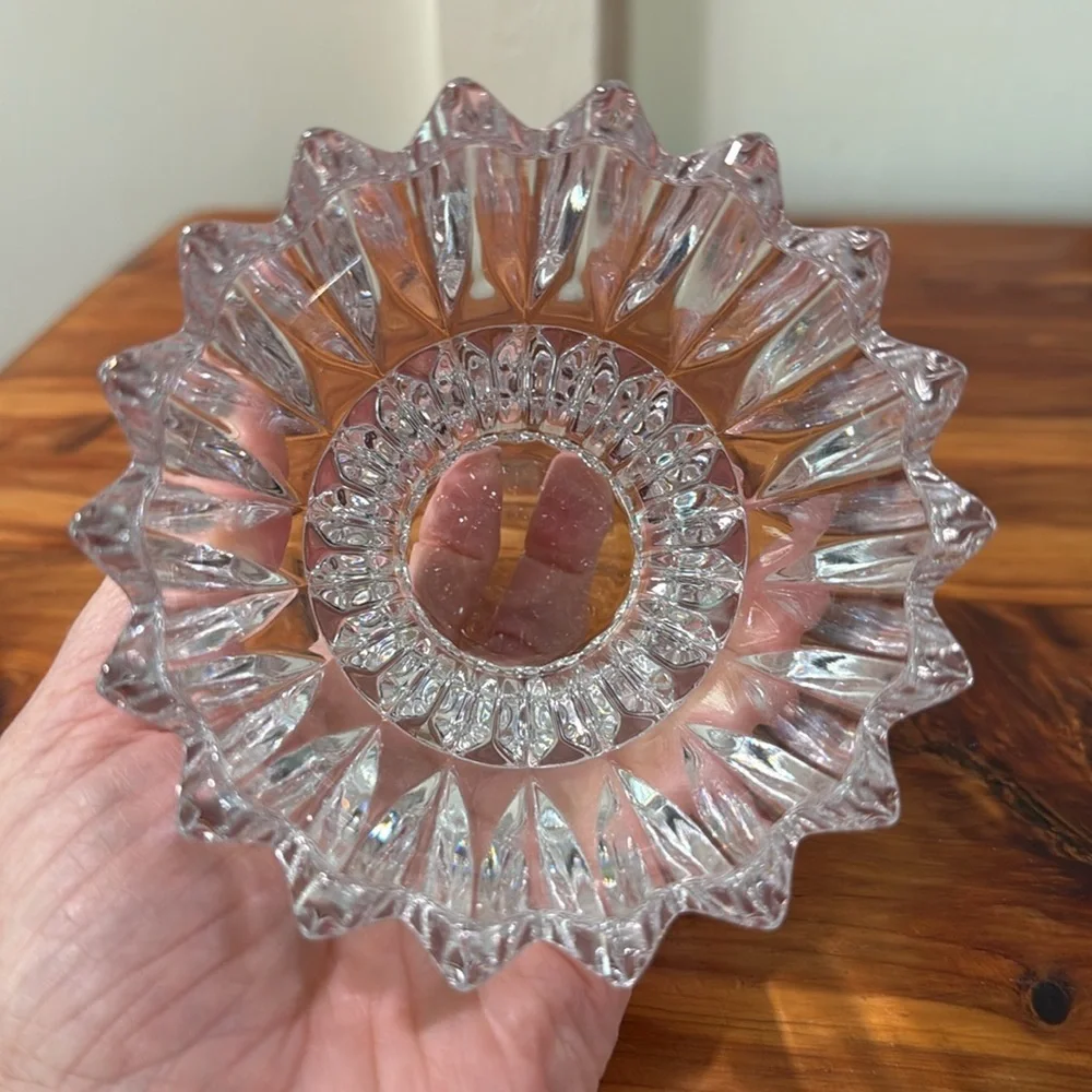 Mikasa Royal Suite Crystal Candle Holder w/ PartyLite Calm Waters Votives